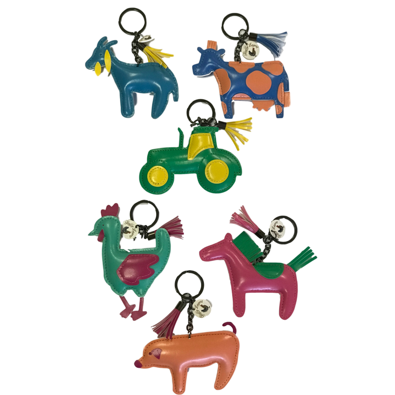 Fluffy Layers Stuffed Leather Keychains