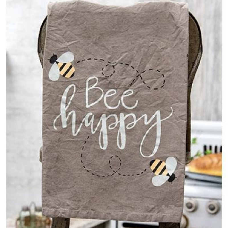 Bee Happy Script Towel