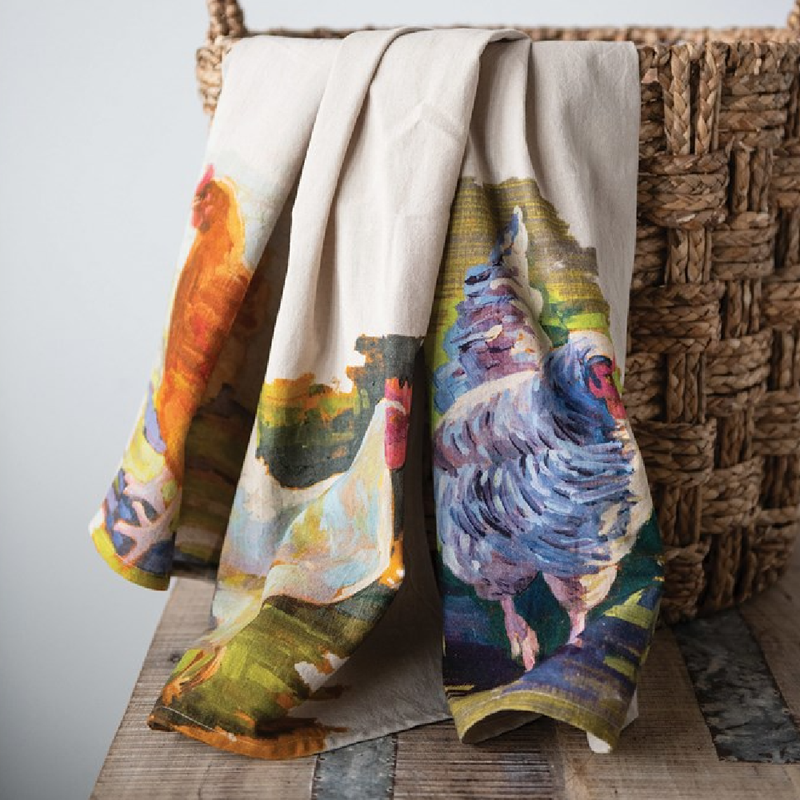 Cotton Chicken Tea Towel, Set of 3
