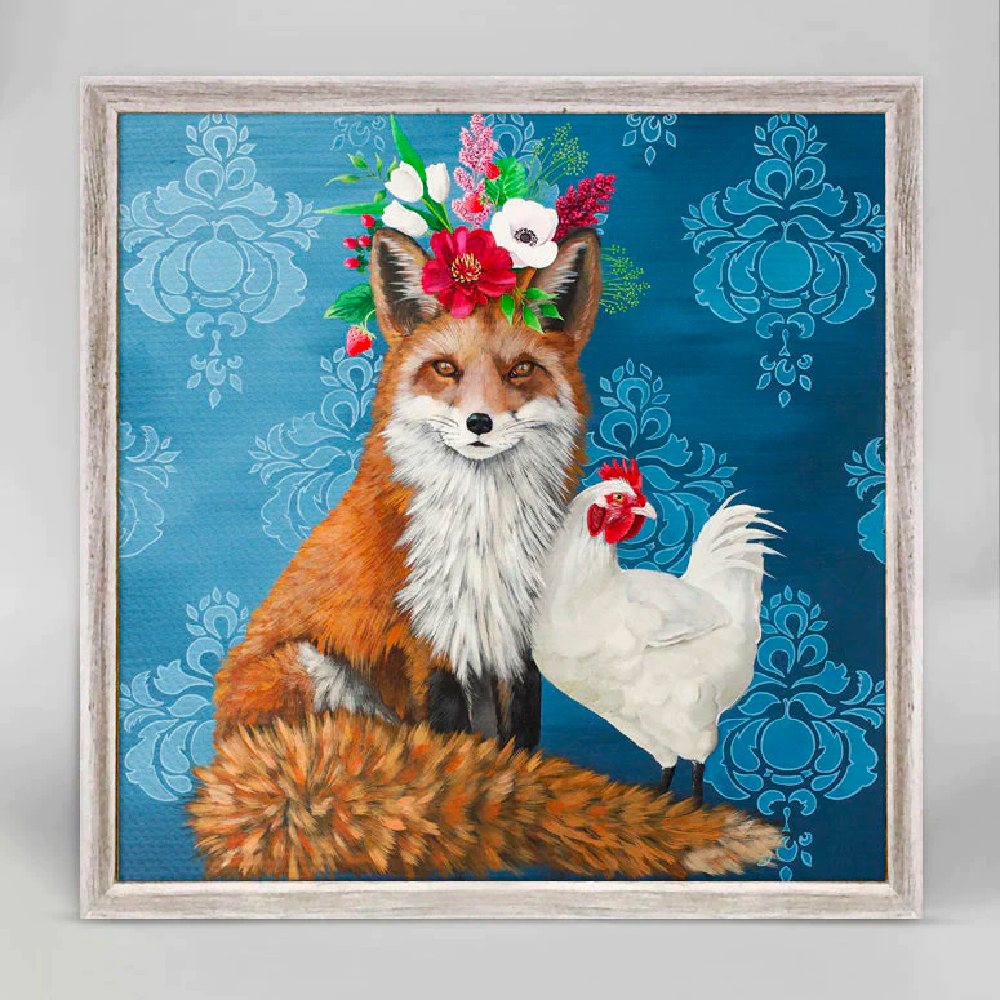 Fox And Rooster Print
