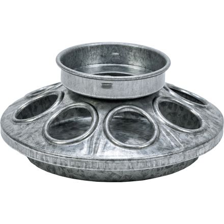 Galvanized 8-Hole Mason Jar Chick Feeder Base