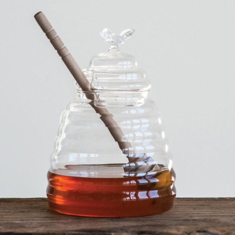 Glass Honey Jar with Dipper