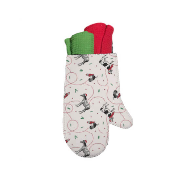 Holiday Oven Mitt with Towels