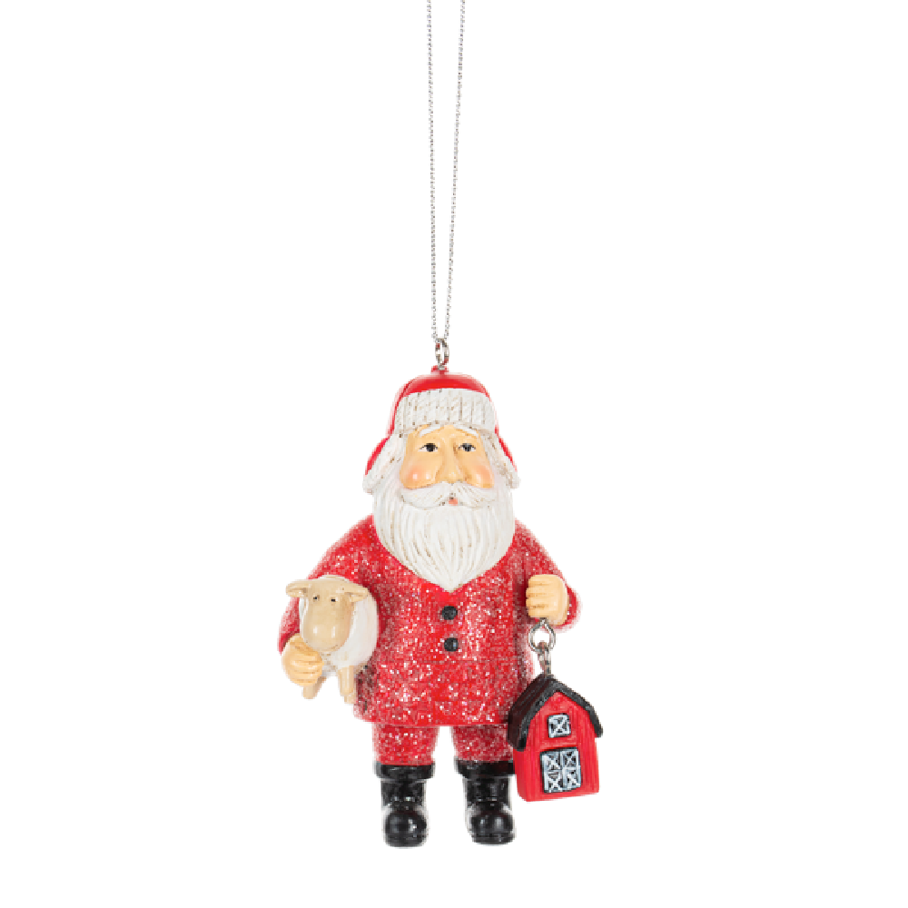 Santa with Lamb Ornament