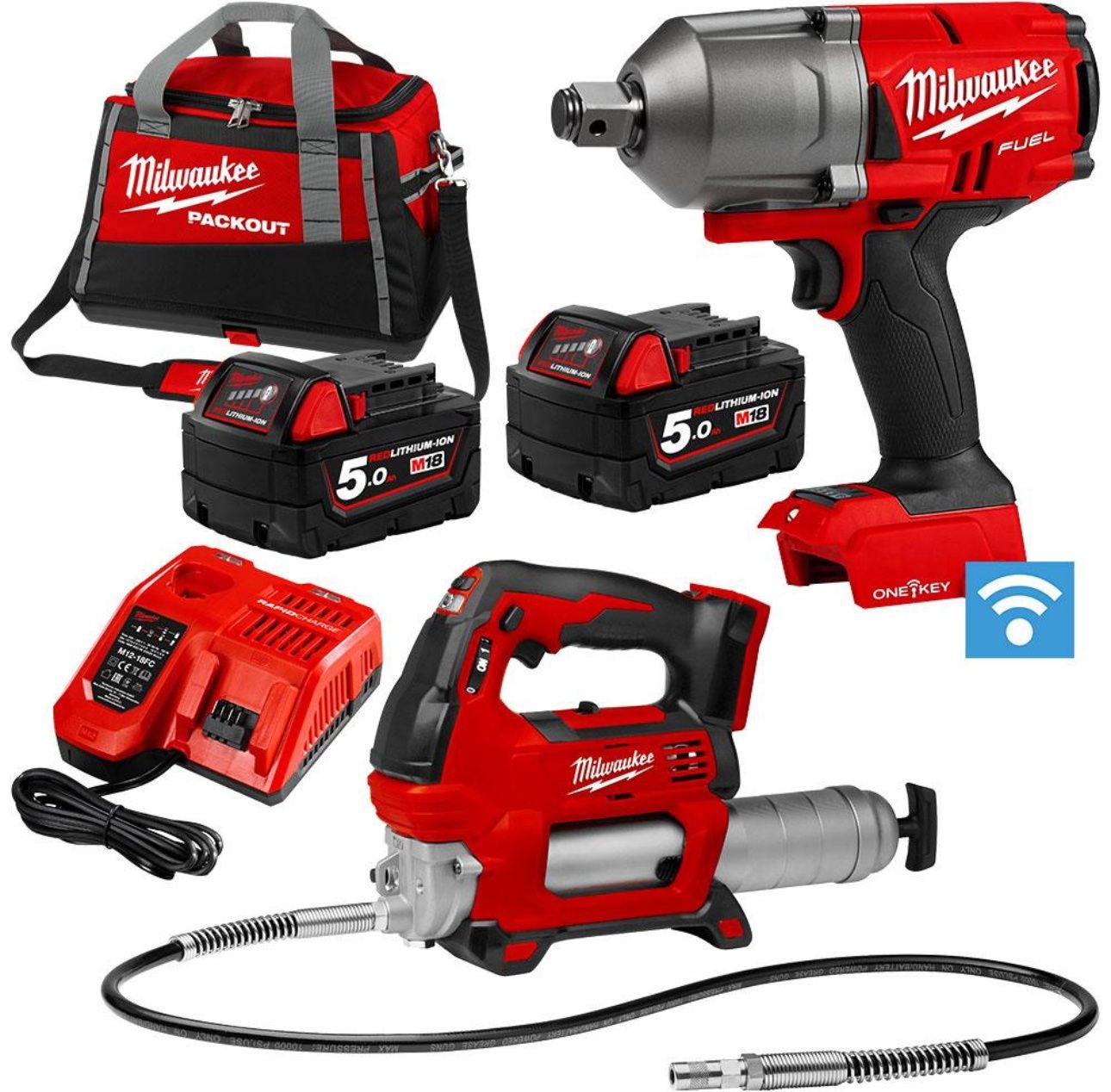 Milwaukee M18FPP2F2-502P 18V 5.0Ah Li-ion Cordless 2pce Combo Kit Power Pack Including Fuel &amp; ONE-KEY