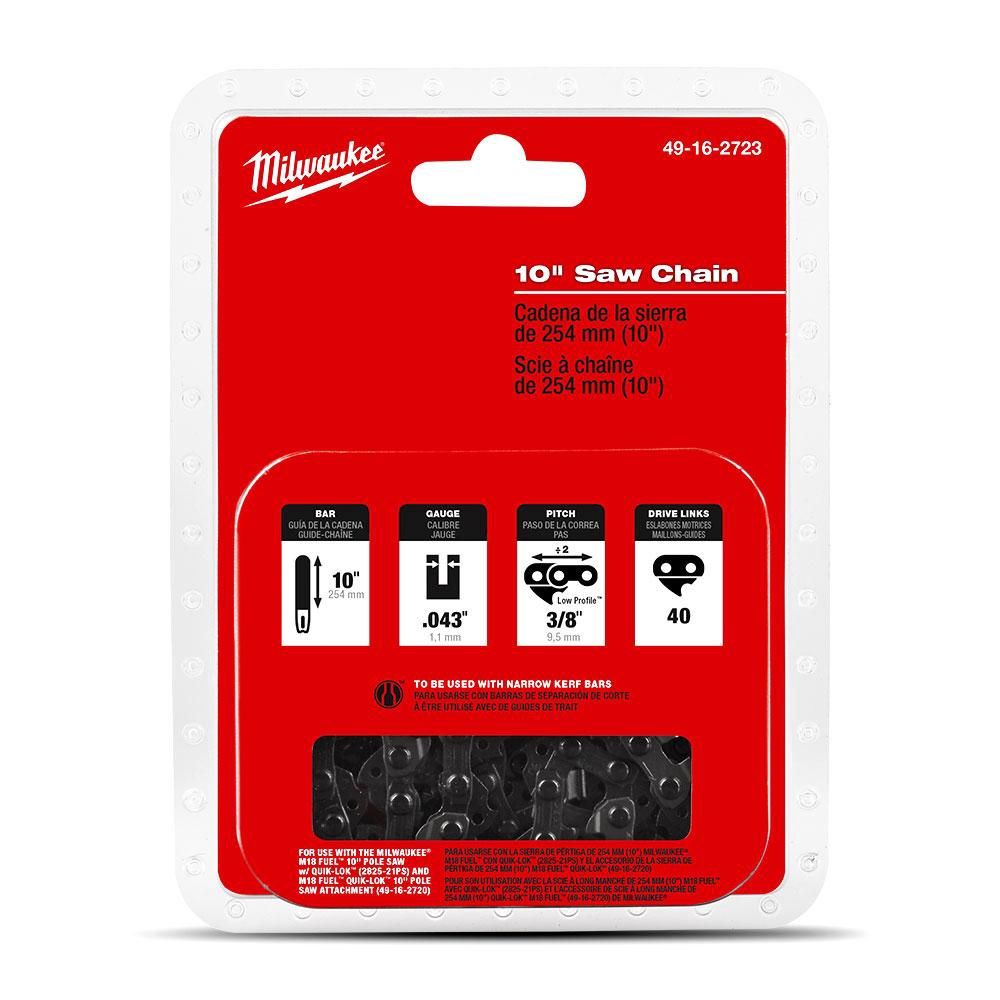 Milwaukee 49162723 254mm (10&quot;) Pole Saw Chain to suit M18FOPH-CSA