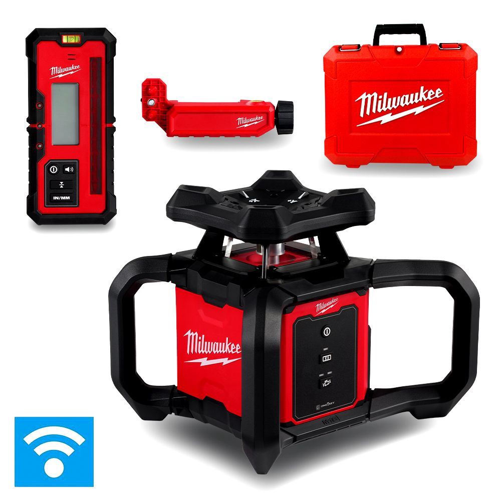Milwaukee M18RL6100C 18V Li-ion ONE-KEY 610m (2000&#39;) Horizontal Rotary Red Beam Laser - Skin Only