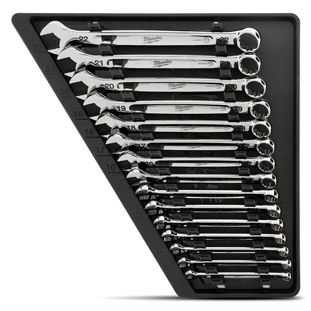 Milwaukee 48229515 15pce Metric Combination Wrench Set