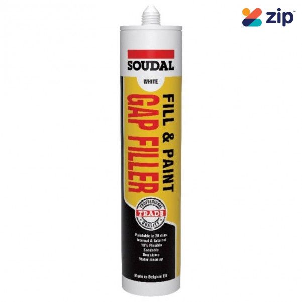 Soudal 122394 - 300ml Acrylic White Fill &amp; Paint Gap Filler