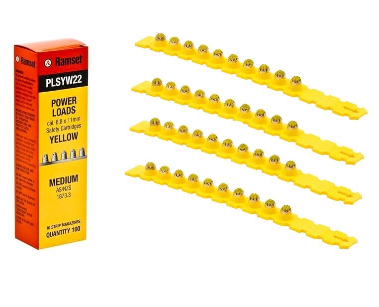Ramset PLSYW22 Medium Strip Safety Cartridges Magazine (Yellow)