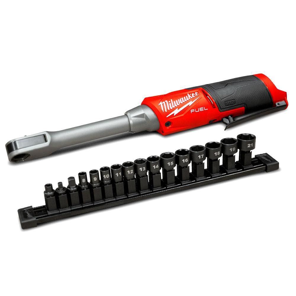 Milwaukee M12FPTR0 12V Li-ion Cordless Fuel Imperial INSIDER Extended Reach Pass-Through Ratchet - Skin Only