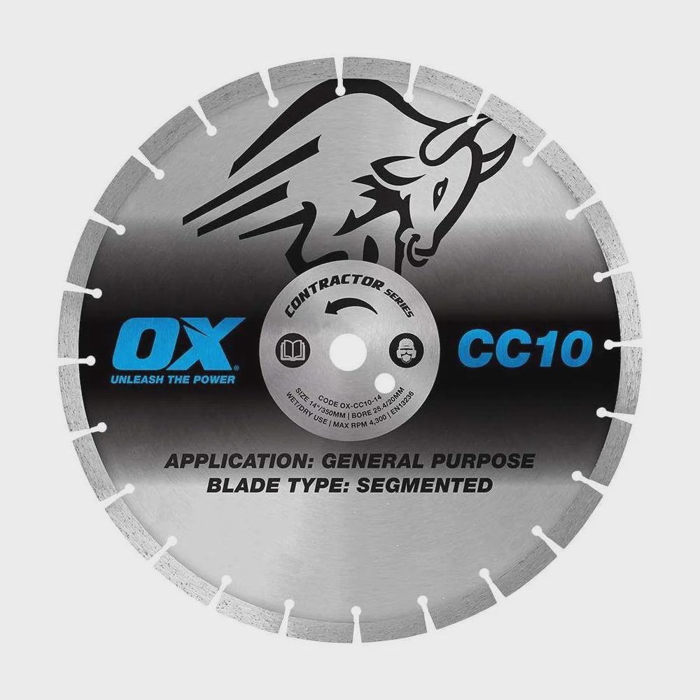 OX Tools OX-CC10-14 350mm (14&quot;) Ox Contractor General Purpose Segmented Diamond Saw Blade