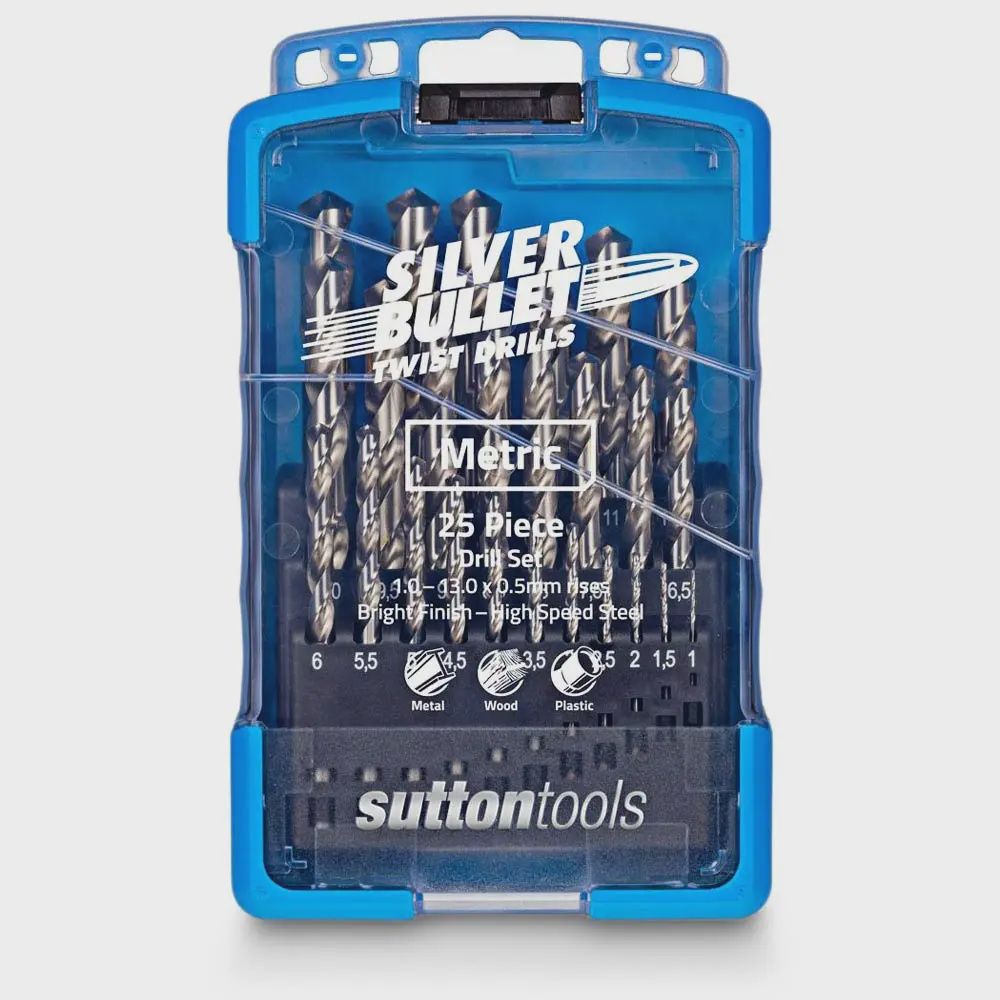 SUTTON D101SM3 1-13mm Metric HSS-Bright Jobber Drill Bit Set - SILVER BULLET - 25 Piece