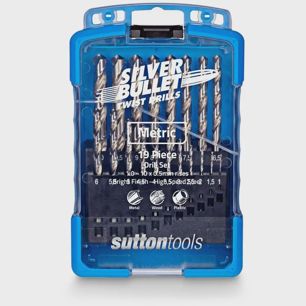SUTTON D101SM2 1-10mm Metric HSS-Bright Jobber Drill Bit Set - SILVER BULLET - 19 Piece