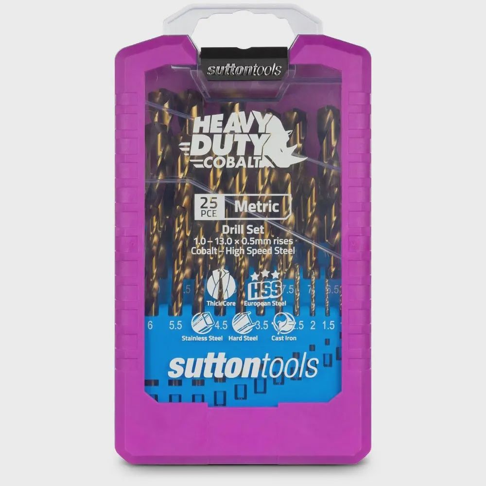 SUTTON D109SM3 1-13mm Metric HSS-Cobalt Jobber Drill Bit Set - HD-COBALT - 25 Piece