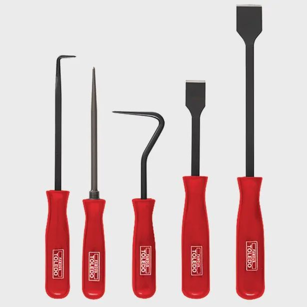 TOLEDO 301008 Poly Handle Automotive Scraper &amp; Hook Set - 5 Piece