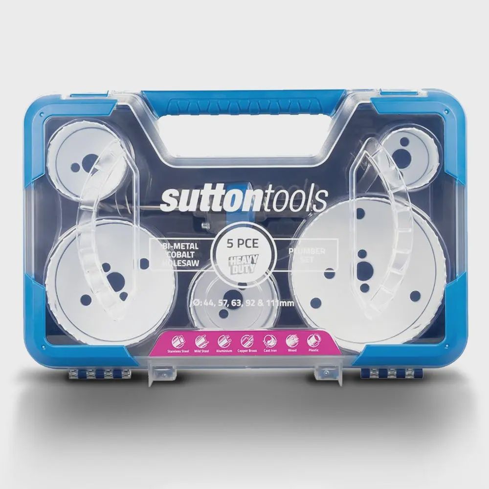SUTTON H125BM7 5 Pce Bi-Metal Holesaw Plumber Set - Cobalt