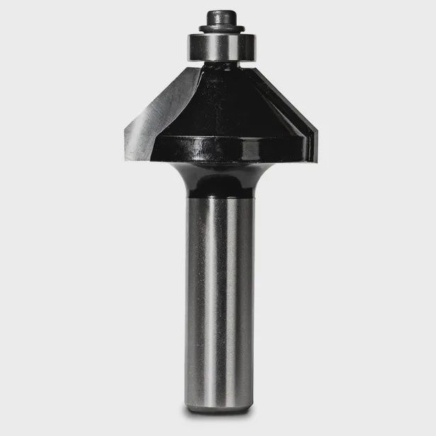 CARBITOOL T 916 B 1/2 Router Bit TCT 45-Degree Chamfer w.Bearing 1.3/8inch -Diameter 1/2inch -Shank