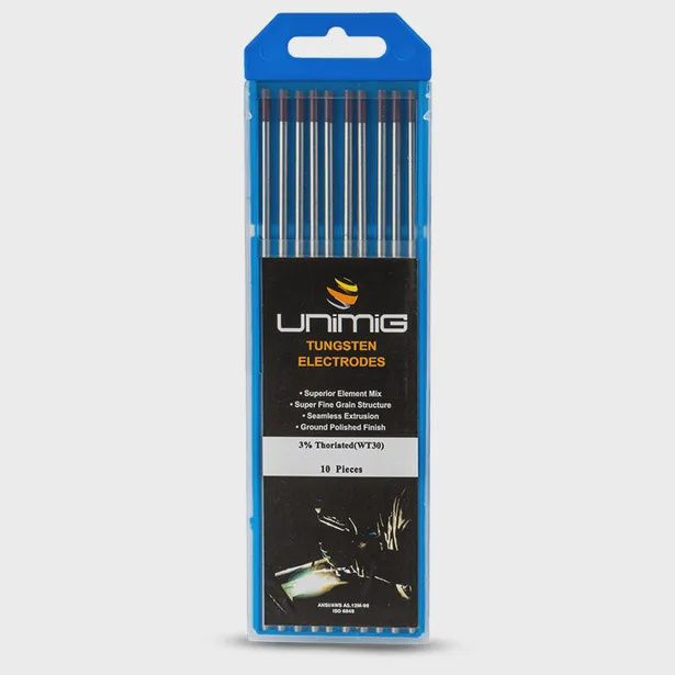 UNIMIG PTR0005-16 1.6mm Purple T3 Tungsten Electrodes - 10 Pack