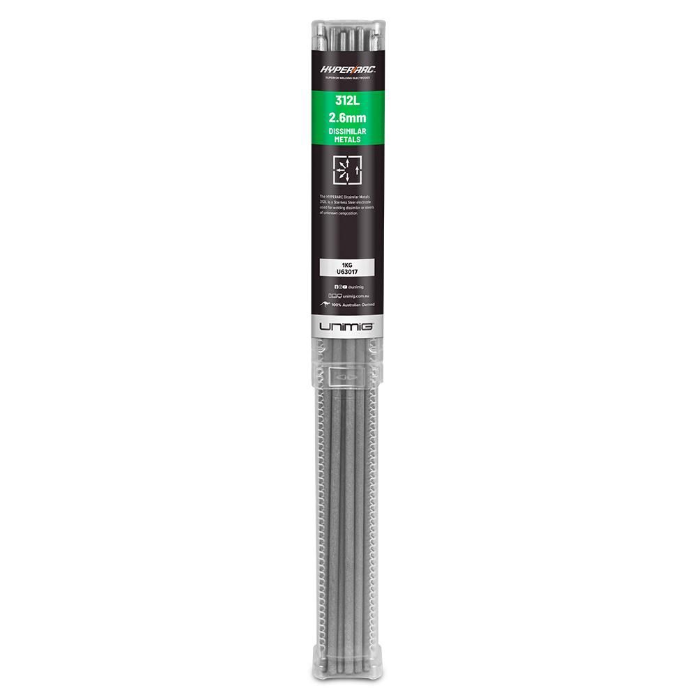 UNIMIG U63017 2.6mm 1kg HYPERARC 312L Dissimilar Metals Electrodes Handy Pack