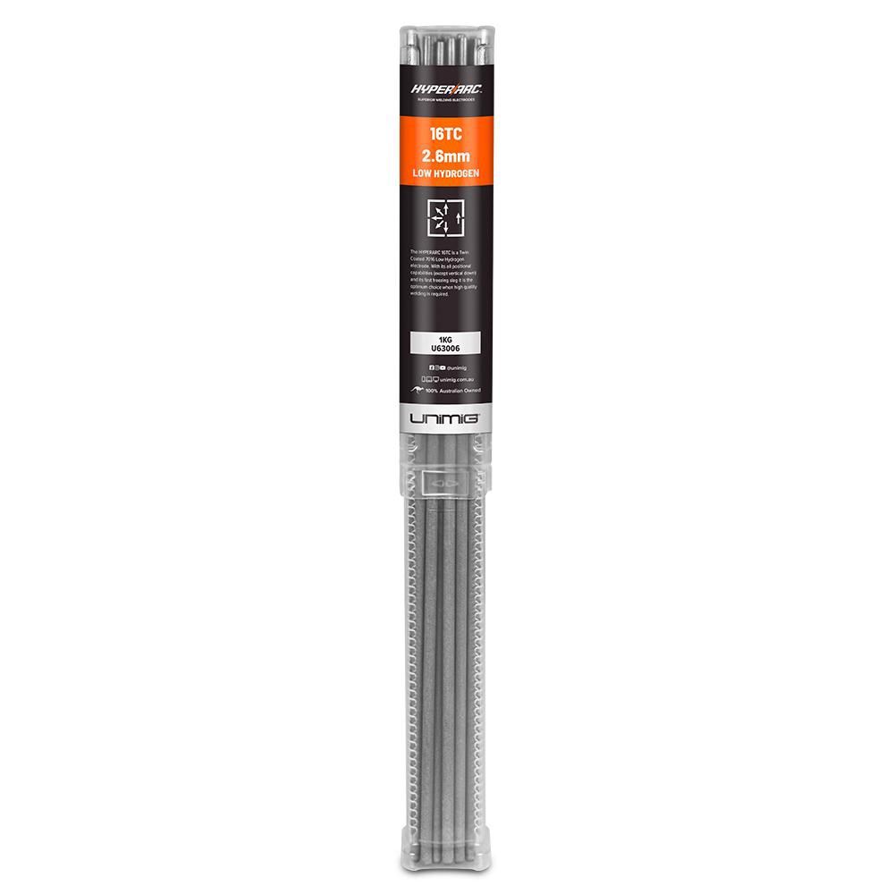 UNIMIG U63006 2.6mm 1kg HYPERARC 16TC 7016 Twin Coated Low Hydrogen Electrodes Handy Pack