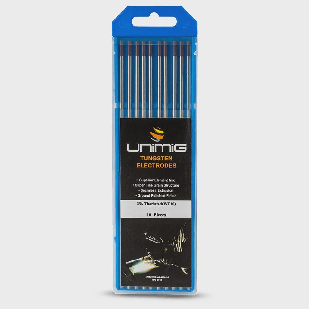 UNIMIG PTR0005-24 2.4mm Purple T3 Tungsten Electrodes - 10 Pack