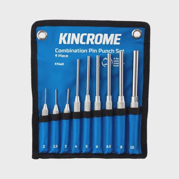 KINCROME K9460 9 Piece 2-10mm Long Pin Punch Set