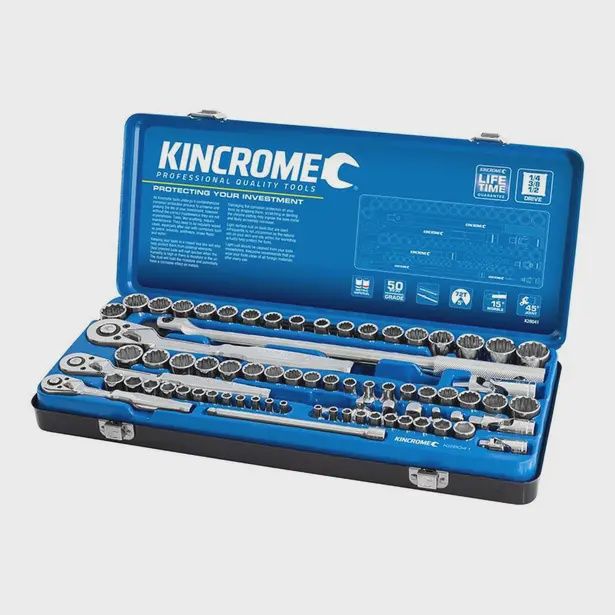 KINCROME K28041 1/4, 3/8 &amp; 1/2&quot; Drive Metric &amp; Imperial Socket Set - 74 Piece