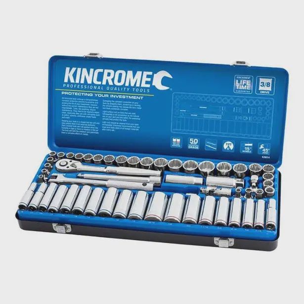 KINCROME K28014 3/8&quot; Drive Socket Set Deep/Standard Metric &amp; Imperial 57 Piece