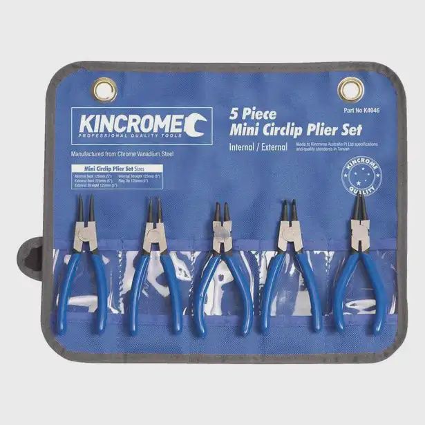 KINCROME K4046 125mm Mini Circlip Pliers Set - 5 Piece