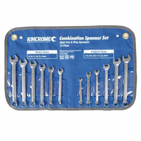 Kincrome K3020 Combination Spanner Set 12 Piece AF/Metric