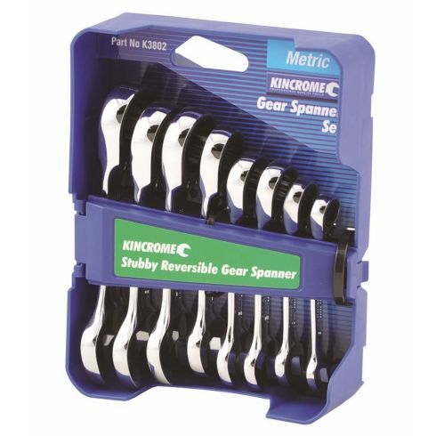 Kincrome K3802 Combination Stubby Gear Spanner Set 8 Piece Metric