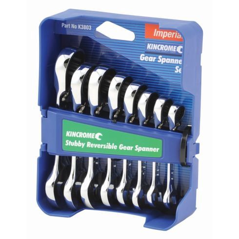 Kincrome K3803 Combination Stubby Gear Spanner Set 8 Piece Imperial
