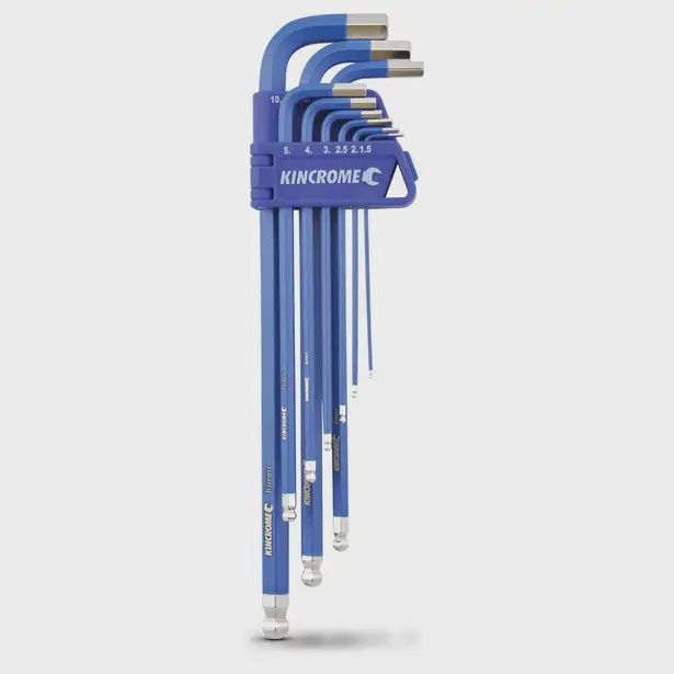 KINCROME K5043 METRIC 9 Piece Ball Point Hex Key Set Long Series