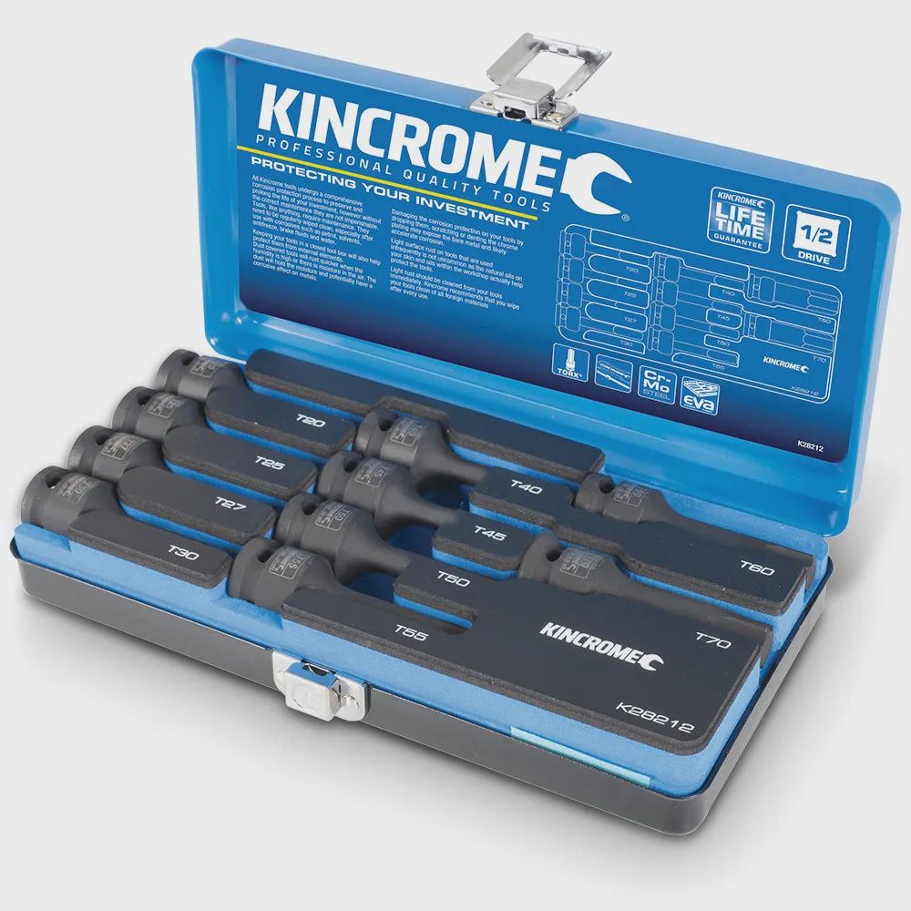 KINCROME K28212 10 Piece 1/2&quot; Drive Metric Torx Socket Set