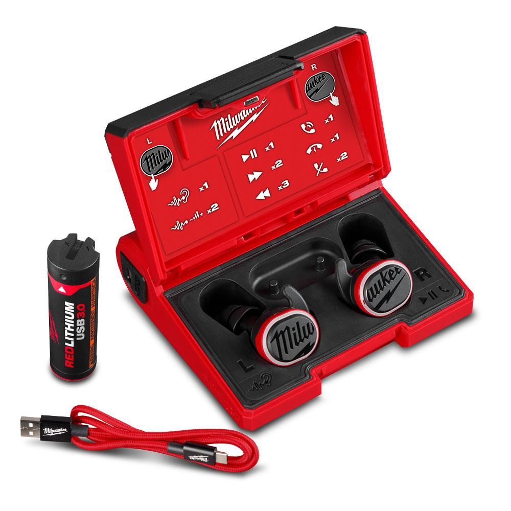Milwaukee L4RLEPB301 4V 3.0Ah REDLITHIUM USB Rechargeable Bluetooth Headphones Kit