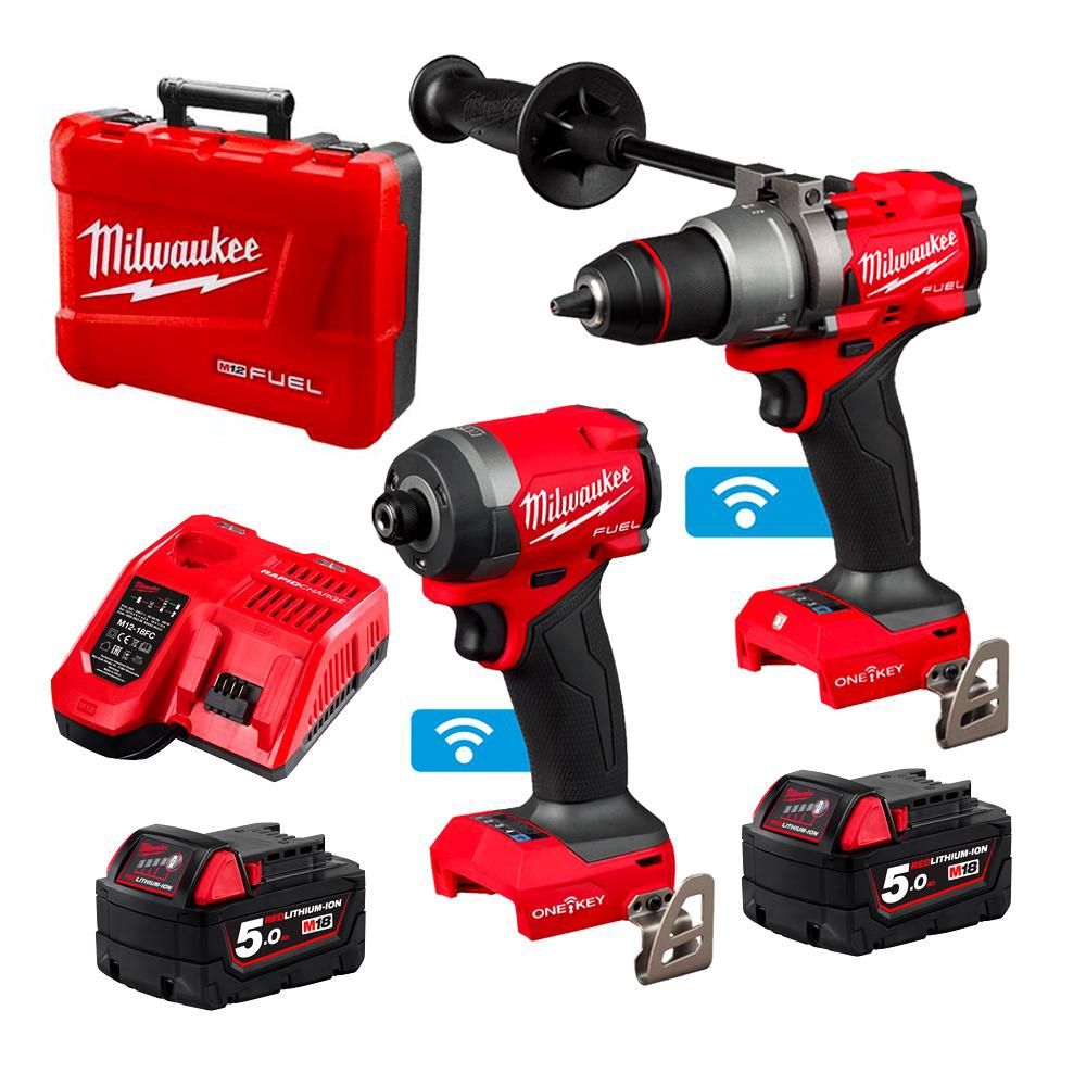 Milwaukee M18ONEPP2A3502C 18V 5.0Ah Li-ion Cordless FUEL ONE-KEY 2pce Combo Kit Power Pack