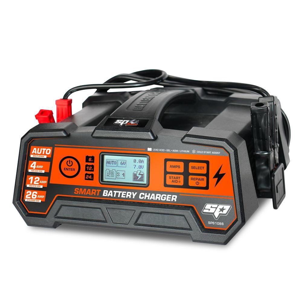 SP Tools SP61086 6, 12 &amp; 24V 26A 8 Stage Multi Volt Smart Battery Charger