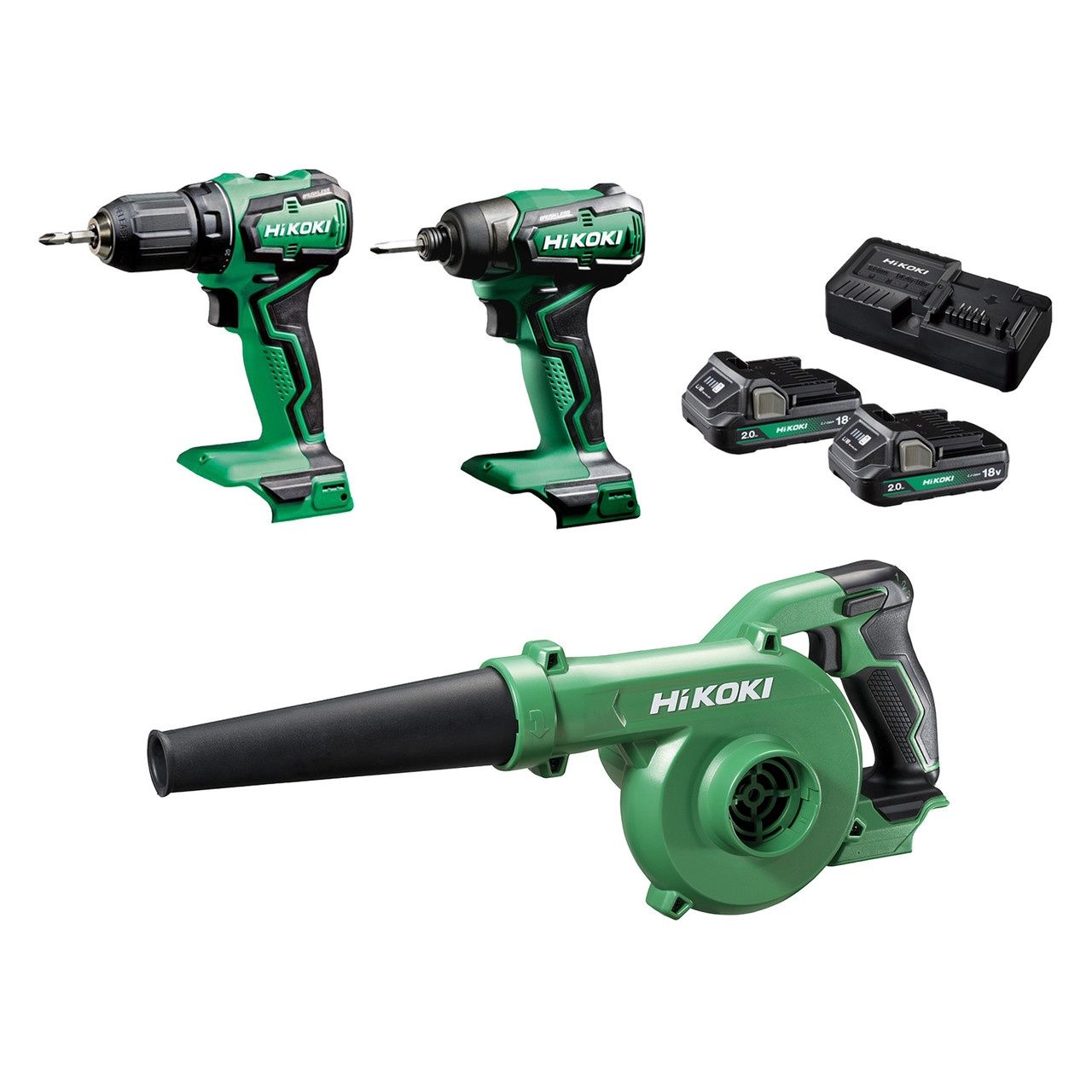 Hikoki KC18DD(PMZ) 3 Piece 18V BL Combo- Drill, Impact Driver &amp; Blower Kit