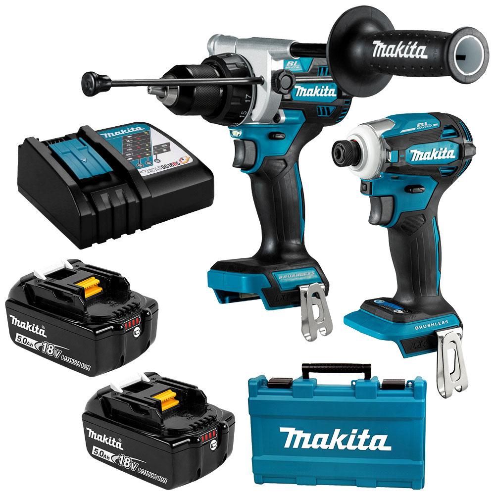 Makita DLX2455T 18V 5.0Ah Li-ion Cordless Brushless Combo Kit