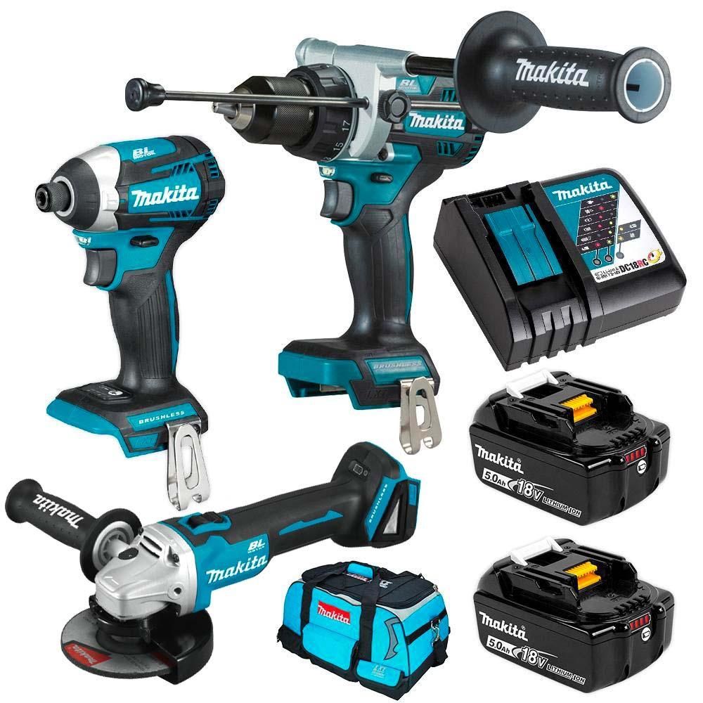 Makita DLX3149TX1 18V 5.0Ah Li-Ion Brushless Cordless 3pce Combo Kit