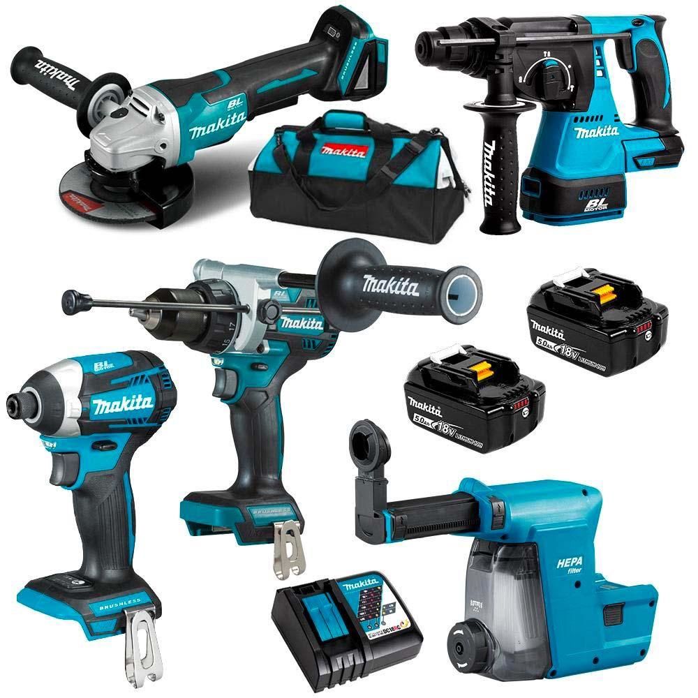 Makita DLX4152TX1 18V 5.0Ah Li-ion Cordless Brushless 4pce Combo Kit