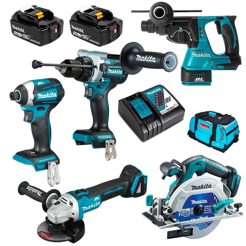 Makita DLX5062TX1 18V 5.0Ah Li-Ion Brushless Cordless 5pce Combo Kit