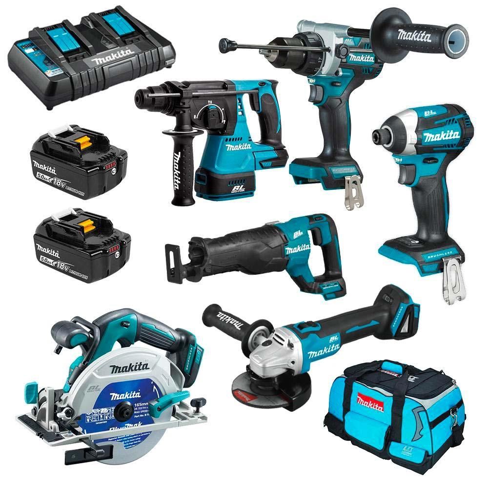 Makita DLX6109TX1 18V 5.0Ah Li-Ion Brushless Cordless 6pce Combo Kit