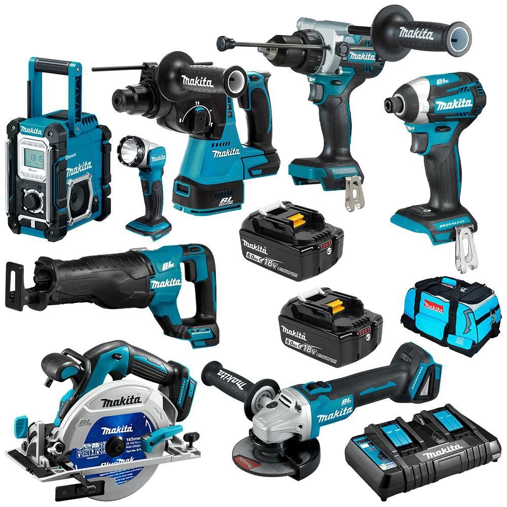 Makita DLX8046GX1 18V 6.0Ah Li-Ion Cordless 8pce Combo Kit Including Brushless