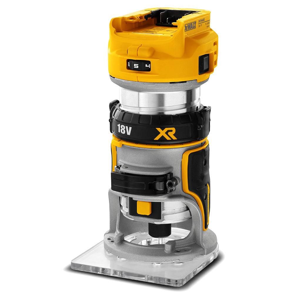 DeWalt DCW600N-XJ 18V XR Li-ion Cordless Brushless 6.35mm (1/4&quot;) Laminate Trimmer Router - Skin Only