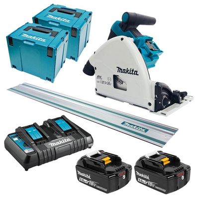 Makita DSP600PT2JT 36V (18V x 2) 5.0ah Li-Ion Cordless Brushless Plunge Cut Saw Combo Kit with Track Saw