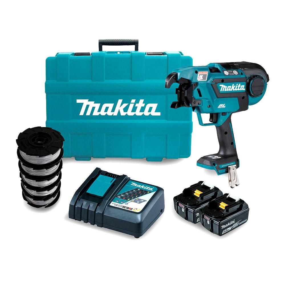 Makita DTR181RTX1 18V 5.0Ah LXT Li-ion Cordless Brushless 0.8mm Large Diameter Rebar Tying Tool Combo Kit