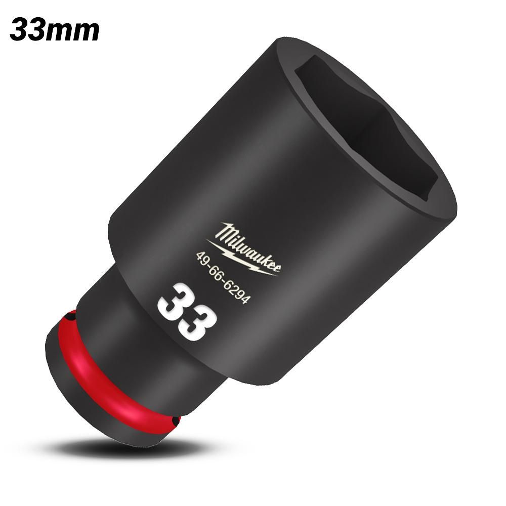 Milwaukee 49666294 1/2&quot; Drive 33mm Metric Shockwave 6 Point Deep Impact Socket