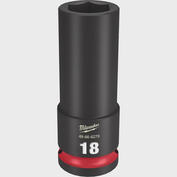 MILWAUKEE 49666279 1/2inch Drive 18mm Deep 6 Point Impact Socket - SHOCKWAVE